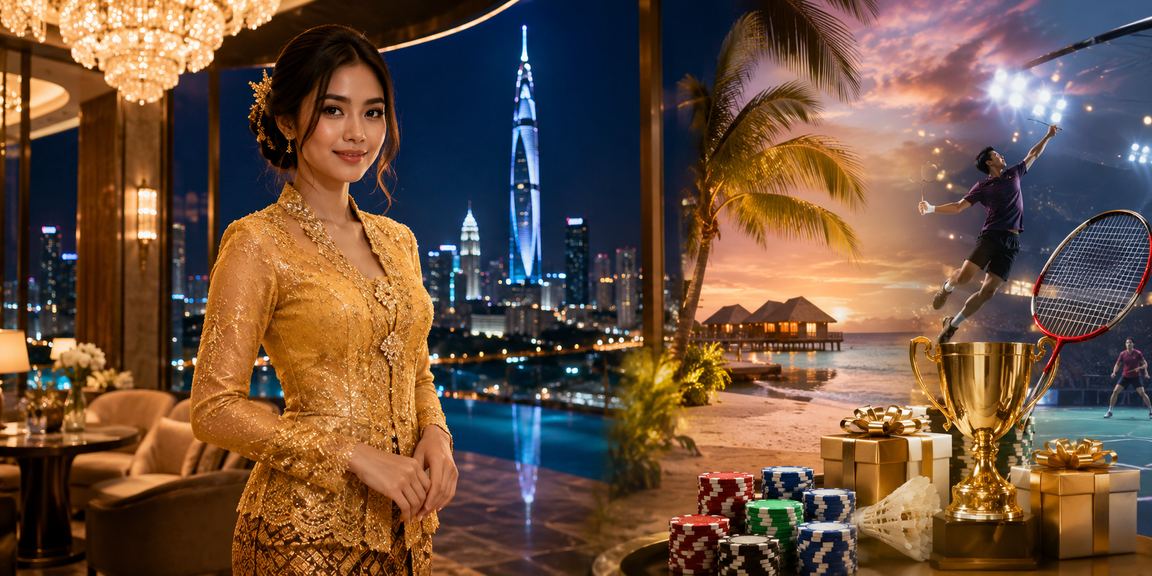 Suasana hiburan kasino malam di Kuala Lumpur dengan tema kebaya moden